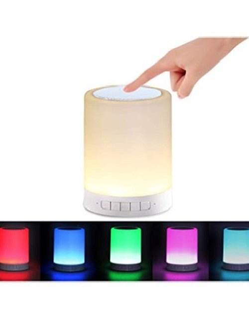 Wireless Portable Bluetooth Speaker with Smart Touch LED Mood Lamp, Pen Drive, SD Card, AUX and Mic. Compatible with All Bluetooth Devices