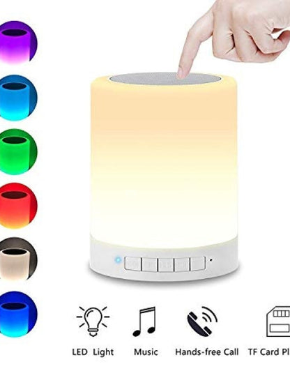 Wireless Portable Bluetooth Speaker with Smart Touch LED Mood Lamp, Pen Drive, SD Card, AUX and Mic. Compatible with All Bluetooth Devices